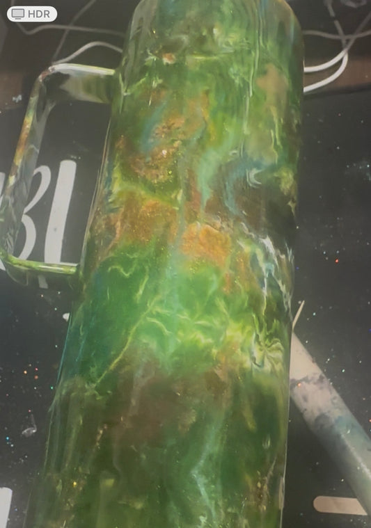 30 oz Tumbler with handle - Green Tea