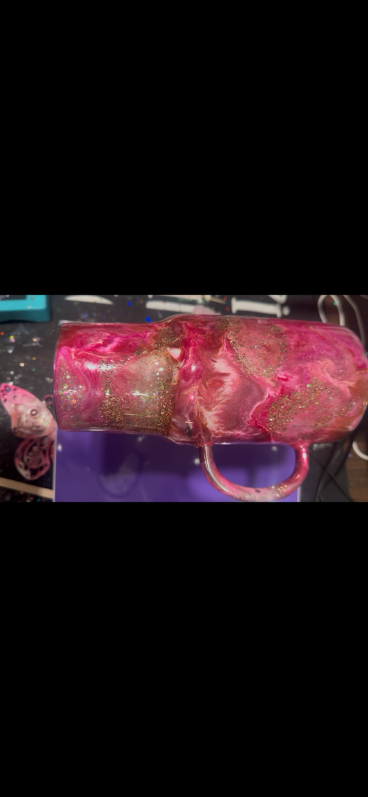 32 oz Tumbler with handle “Rose Delight”