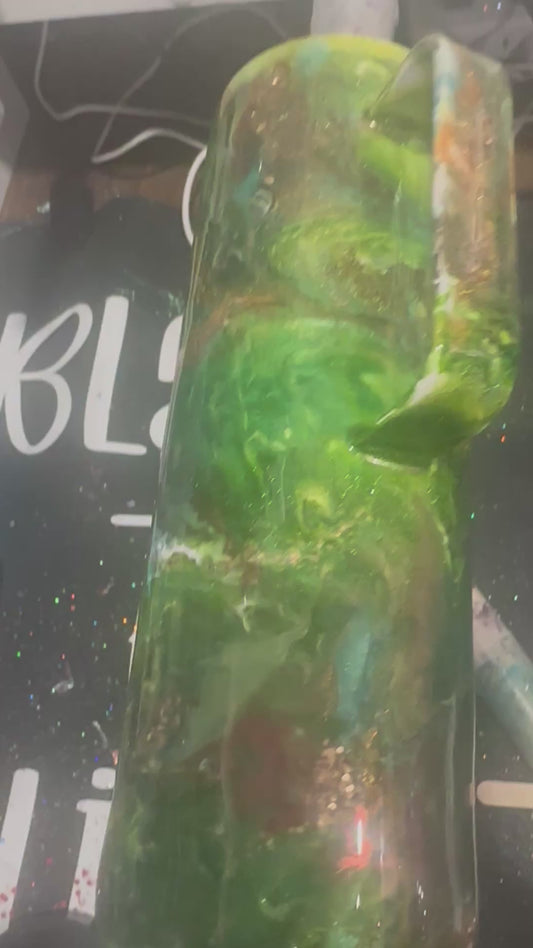 30 oz Tumbler with handle - Green Tea