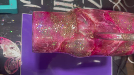 32 oz Tumbler with handle “Rose Delight”