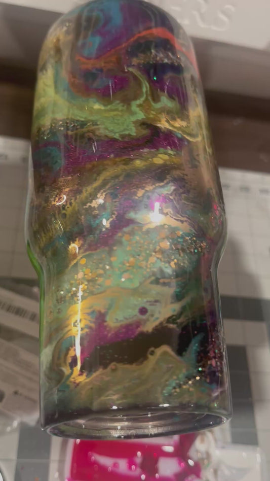 24 oz Tumbler – Gold swirls