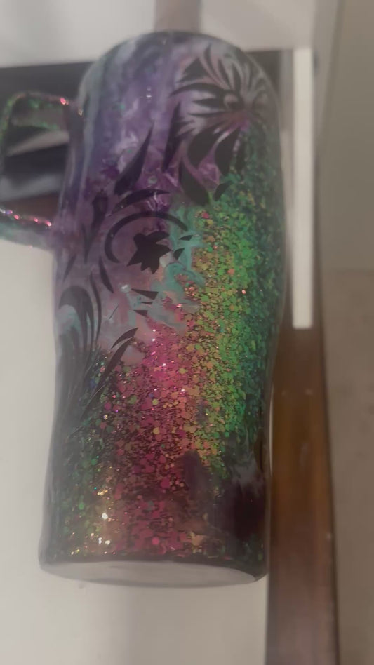 30 oz Tumbler with handle - The Olive Branch